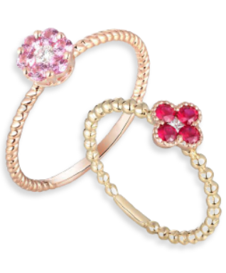 two gold and diamond ring available at mori